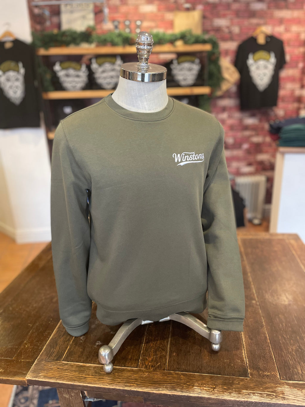 Winston’s - Logo Sweatshirt - Khaki Green