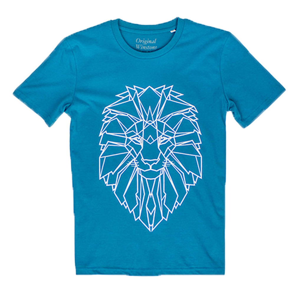 Winstons Lion Men's T-Shirt Sea Blue
